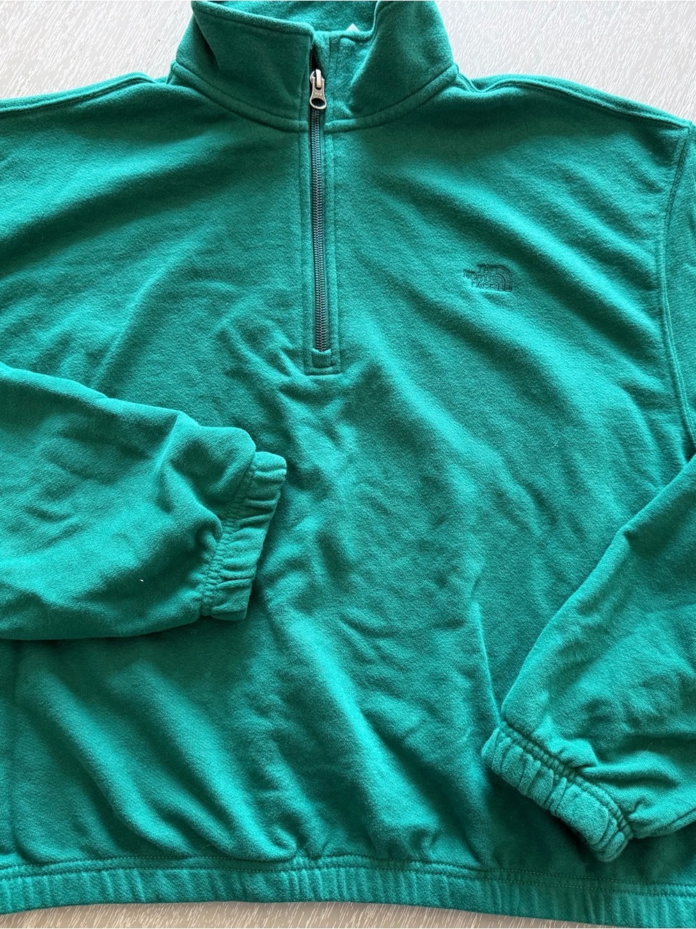 The North Face Men's Teal Green Half-Zip Fleece Pullover